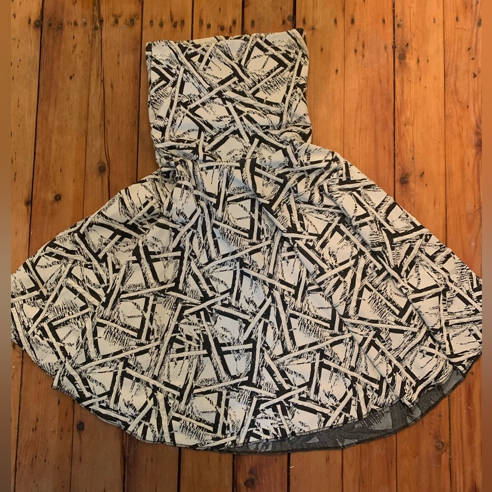 Strapless black and white designer one of a kind dress